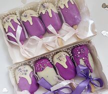 Комбо №4 Эскимо сиреневые и белые с подтеками