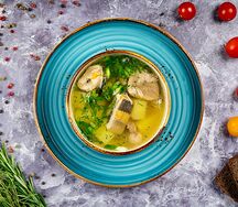 Уха из стерляди с уткой