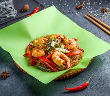 Стеклянная лапша с королевскими креветками