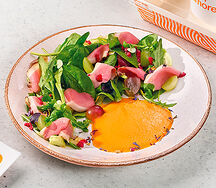 Салат с уткой, виноградом и манговым соусом