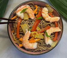 Удон с креветками