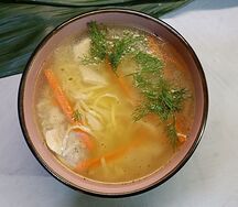 Суп-лапша куриная с грибами