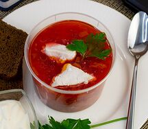 Борщ с курицей и майонез