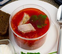 Борщ со свининой и майонезом