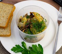 Картофель, запечённый с грибами