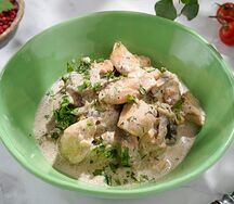 Фрикасе из цыпленка с грибами