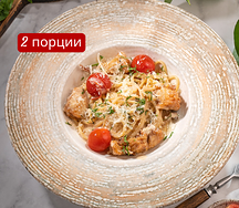 Спагетти с цыпленком в сливочном соусе