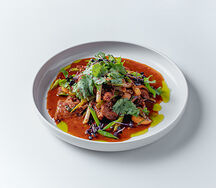 Телятина с грибами в соевом соусе