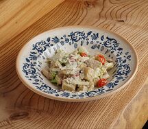 Салат с курицей и баклажанами