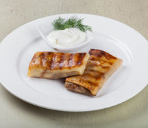 Блинчики с сыром, ветчиной и грибами