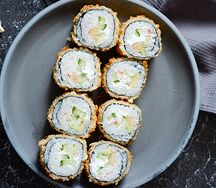 Жареный с крабом