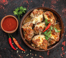 Шашлык из cвинoй шеи под сыром сулугуни
