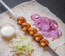 Шампиньоны на мангале