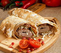 Люля-кебаб в лаваше курица с грибами