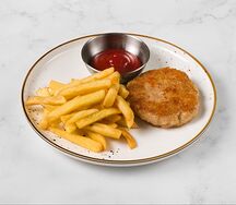 Котлета из индейки с картофелем фри