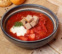 Борщ с белыми грибами