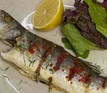 Сибас на гриле 