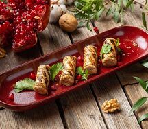 Рулетики из баклажан с орех начинкой