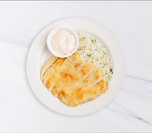 Шницель из индейки с паровым рисом