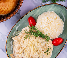 Курица грибами с рисом