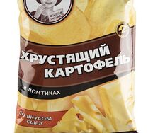Чипсы Хрустящий картофель в ломтиках со вкусом сыра