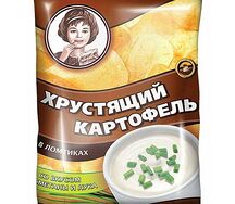 Чипсы Хрустящий картофель в ломтиках со вкусом сметаны и лука