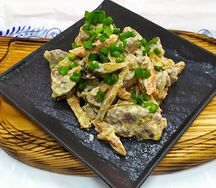 Печень куриная по-европейски с овощами