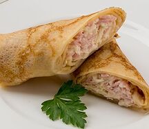 Блины с ветчиной и сыром