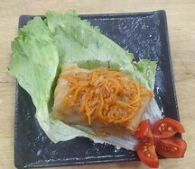 Жареные голубцы с мясом и рисом