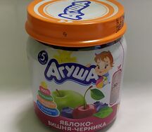Пюре фруктовое Агуша яблоко-вишня-черника