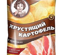 Чипсы Хрустящий картофель в ломтиках со вкусом бекона