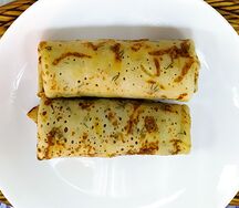 Блины с сыром и укропом жареные