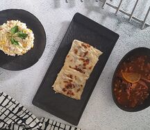 Солянка классическая, Салат Крабовый и Ханум с говядиной