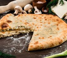 Пирог с грибами и осетинским сыром