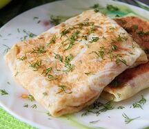 Блин с ветчиной и сыром
