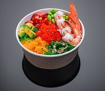 Поке с креветками и тобико