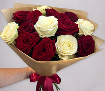 15 Роз Алый микс
