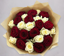 Букет цветов из 25 роз Крафтовые розы