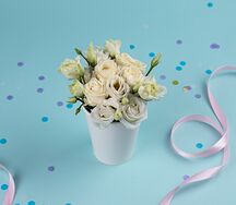 Букет с цветами Душа в стакане