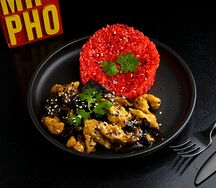 Курица с 3 видами грибов и сычуаньским жареным рисом