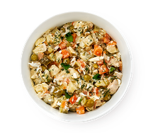 Салат оливье с курицей Из Лавки