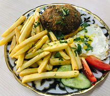 Бифштекс с картофелем фри