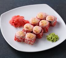 Запечённый ролл с лососем