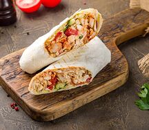 Шаурма в обычном лаваше двойная