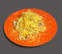 Паста с ветчиной и сыром 