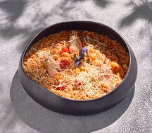 Паста орзо с креветками