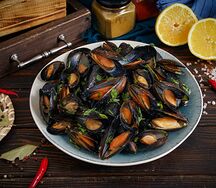 Мидии в белом вине