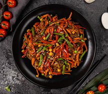 Лапша стеклянная Фунчоза с кукурузой и брокколи