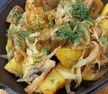 Картофель жареный с грибами