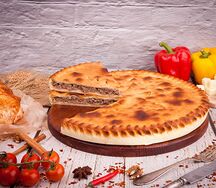 Постный пирог с капустой и грибами